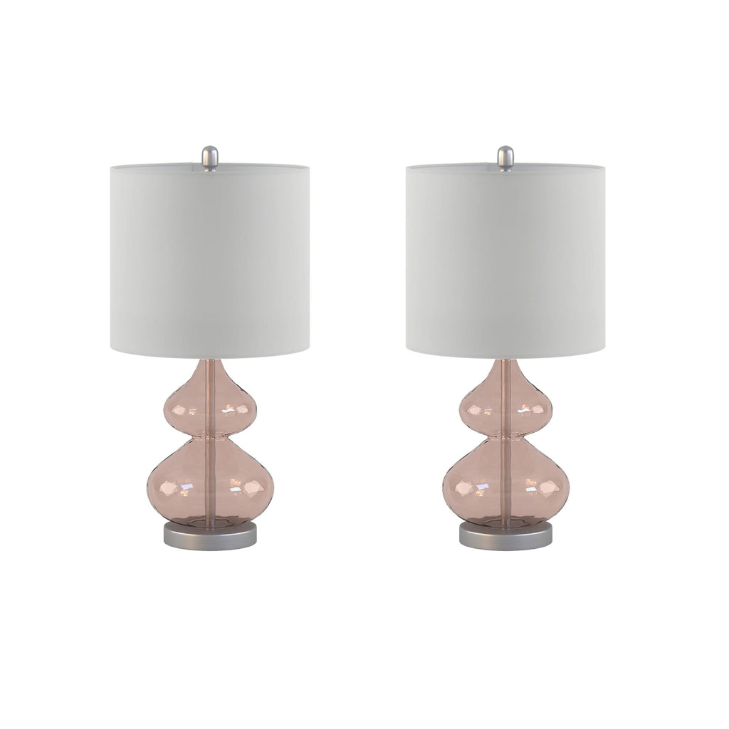 Lampe de table en verre courbé Ellipse, lot de 2