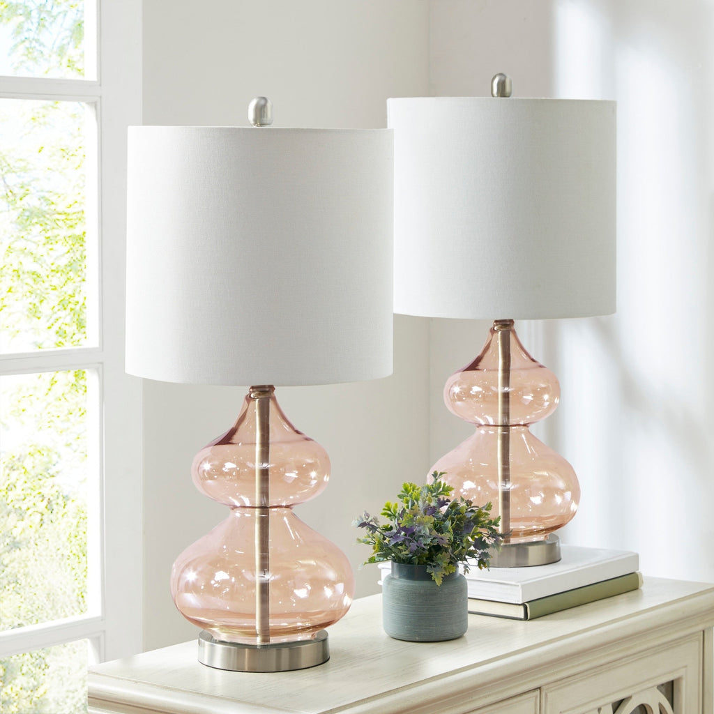 Lampe de table en verre courbé Ellipse, lot de 2