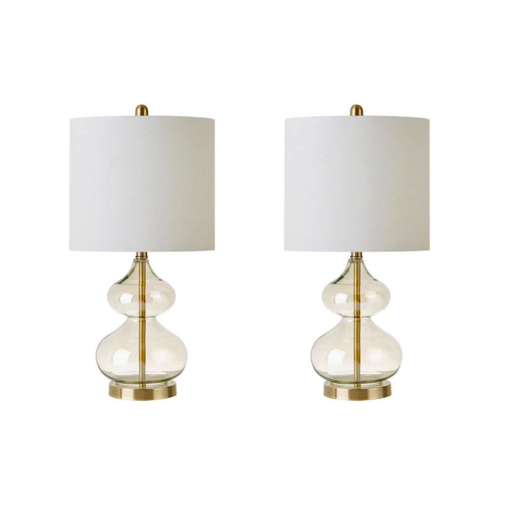 Lampe de table en verre courbé Ellipse, lot de 2