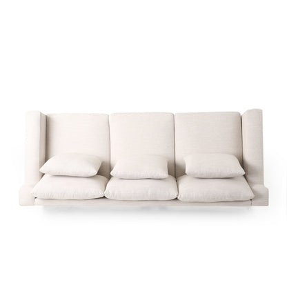 Canapé 3 places contemporain en tissu Elliston avec coussins décoratifs par Christopher Knight Home