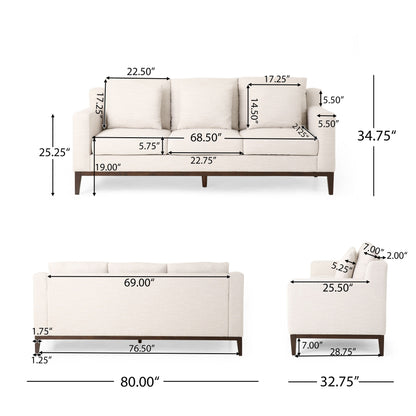 Canapé 3 places contemporain en tissu Elliston avec coussins décoratifs par Christopher Knight Home
