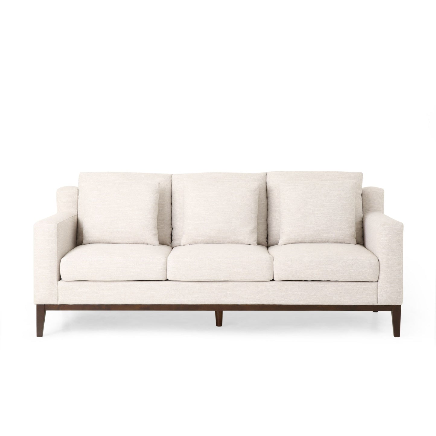Canapé 3 places contemporain en tissu Elliston avec coussins décoratifs par Christopher Knight Home