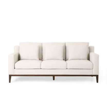 Canapé 3 places contemporain en tissu Elliston avec coussins décoratifs par Christopher Knight Home