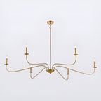 Lustre minimaliste français classique à 6 lumières avec éclairage de style bougie