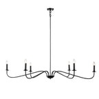 Lustre minimaliste français classique à 6 lumières avec éclairage de style bougie