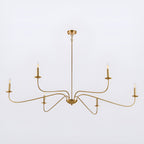Lustre minimaliste français classique à 6 lumières avec éclairage de style bougie