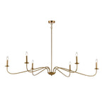 Lustre minimaliste français classique à 6 lumières avec éclairage de style bougie