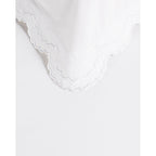 Parure de couette et taie d'oreiller double en percale de coton brodée et festonnée