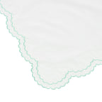 Parure de couette et taie d'oreiller double en percale de coton brodée et festonnée