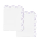 Parure de couette et taie d'oreiller double en percale de coton brodée et festonnée