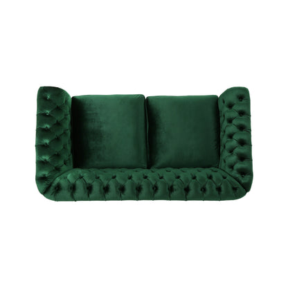 Canapé Chesterfield capitonné Emerald 61,75 avec têtes de clous et pieds
