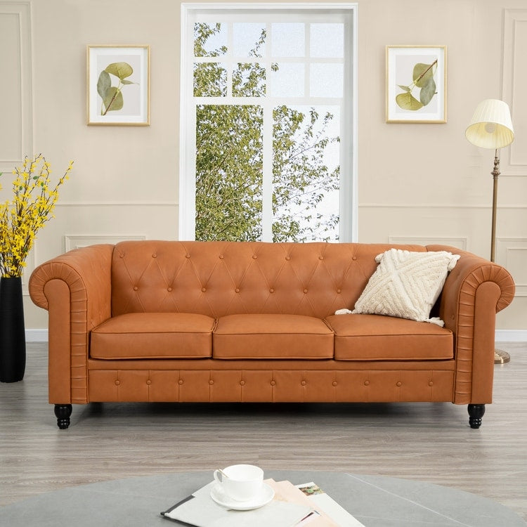 Canapé Chesterfield Elegance, Confort luxueux pour salons cosy, Canapé moderne du milieu du siècle, Élégance, Canapé 3 places