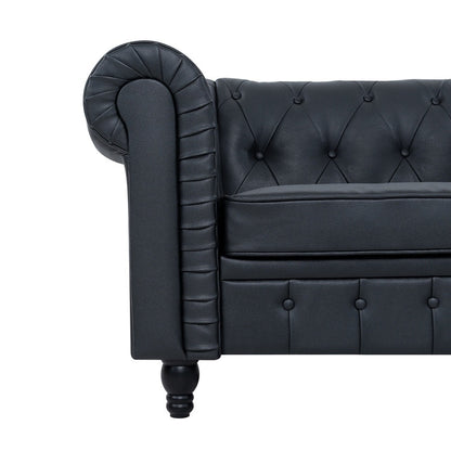 Canapé Chesterfield Elegance, Confort luxueux pour salons cosy, Canapé moderne du milieu du siècle, Élégance, Canapé 3 places
