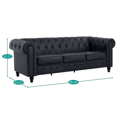 Canapé Chesterfield Elegance, Confort luxueux pour salons cosy, Canapé moderne du milieu du siècle, Élégance, Canapé 3 places