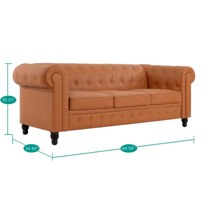 Canapé Chesterfield Elegance, Confort luxueux pour salons cosy, Canapé moderne du milieu du siècle, Élégance, Canapé 3 places