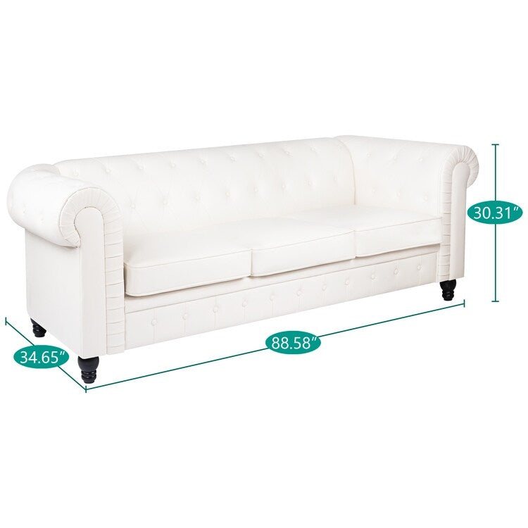 Canapé Chesterfield Elegance, Confort luxueux pour salons cosy, Canapé moderne du milieu du siècle, Élégance, Canapé 3 places