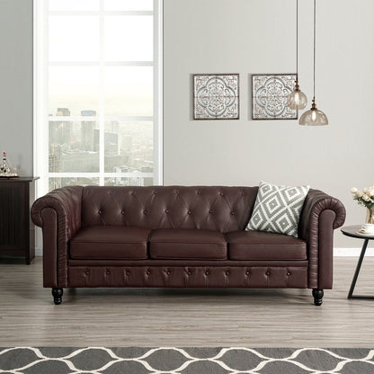 Canapé Chesterfield Elegance, Confort luxueux pour salons cosy, Canapé moderne du milieu du siècle, Élégance, Canapé 3 places