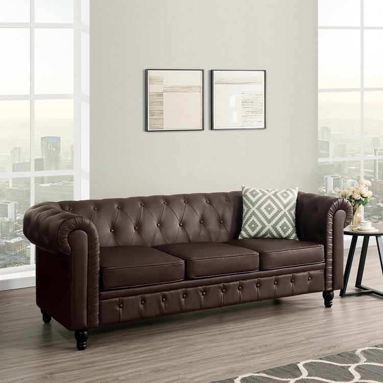 Canapé Chesterfield Elegance, Confort luxueux pour salons cosy, Canapé moderne du milieu du siècle, Élégance, Canapé 3 places