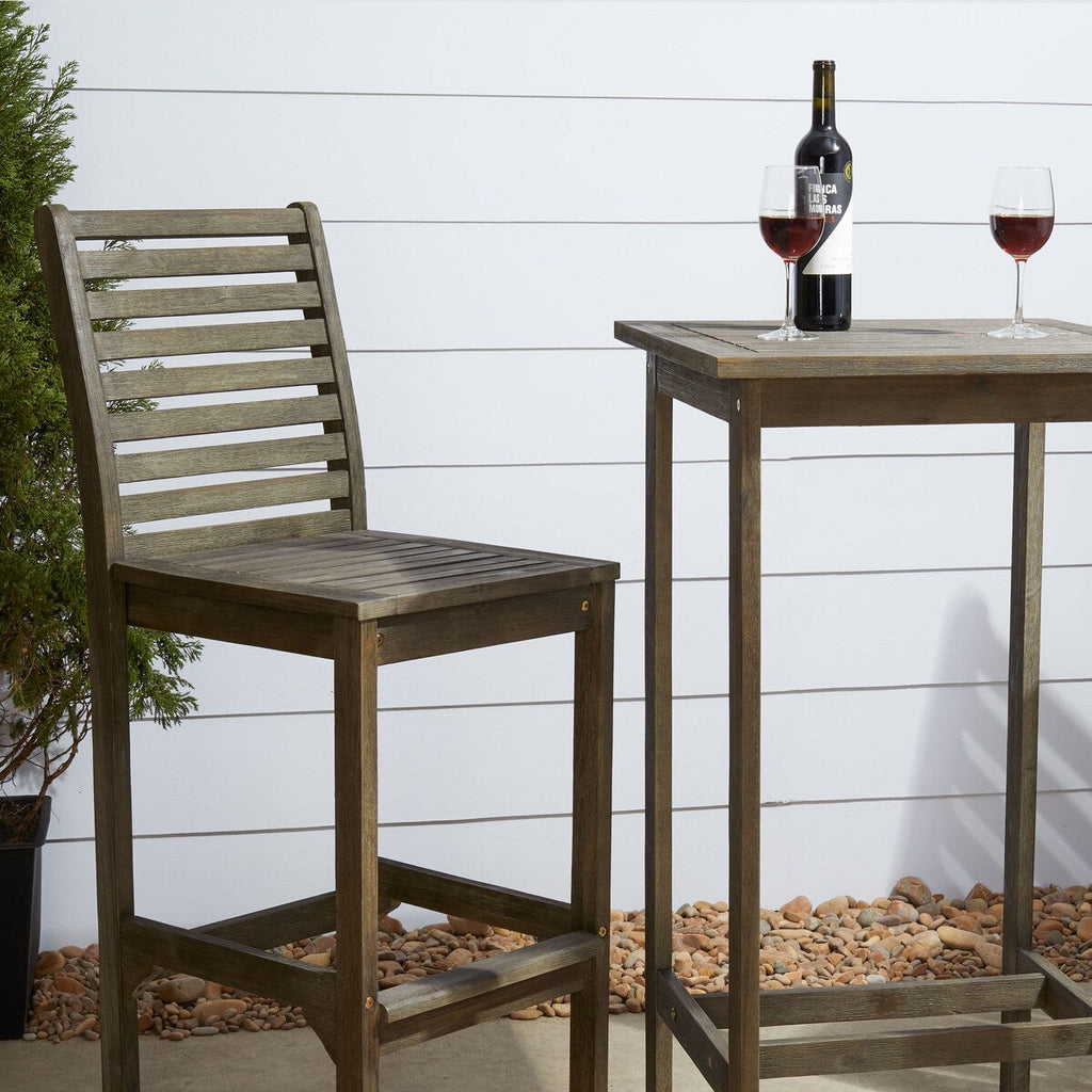Ensemble de salle à manger avec table de bar et chaises en bois Emilio