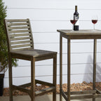 Ensemble de salle à manger avec table de bar et chaises en bois Emilio
