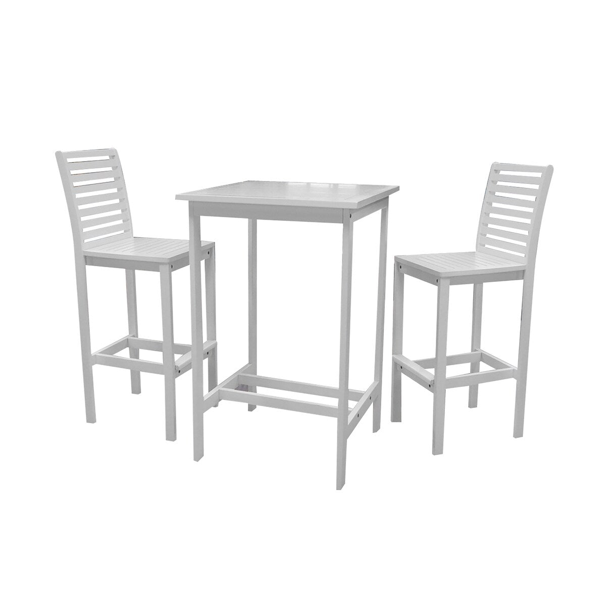 Ensemble de salle à manger avec table de bar et chaises en bois Emilio