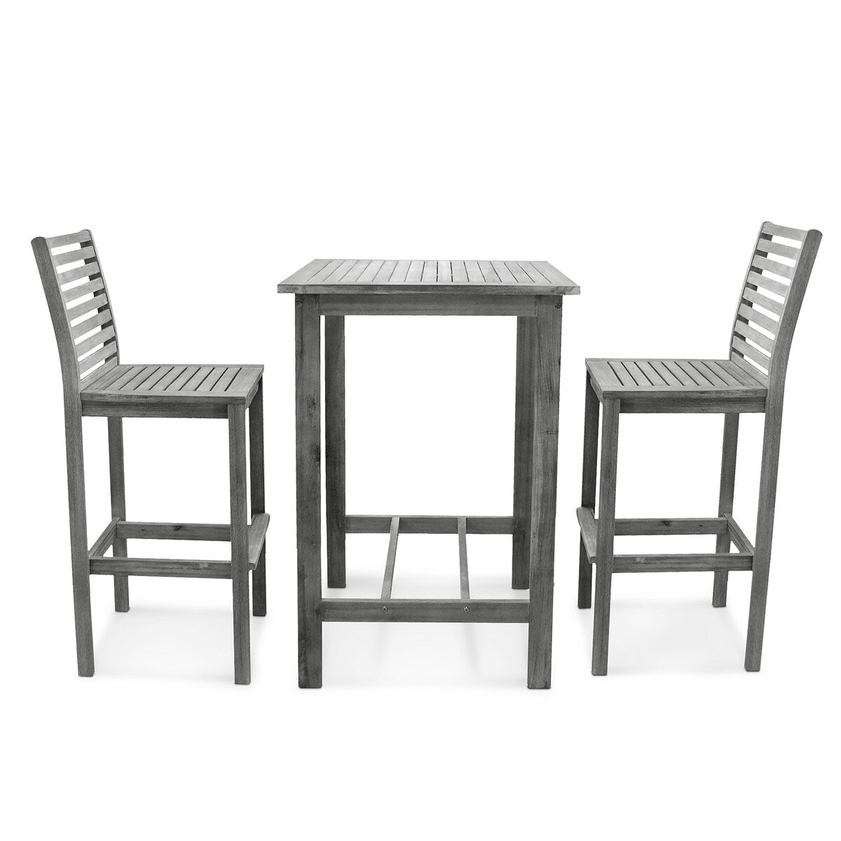 Ensemble de salle à manger avec table de bar et chaises en bois Emilio