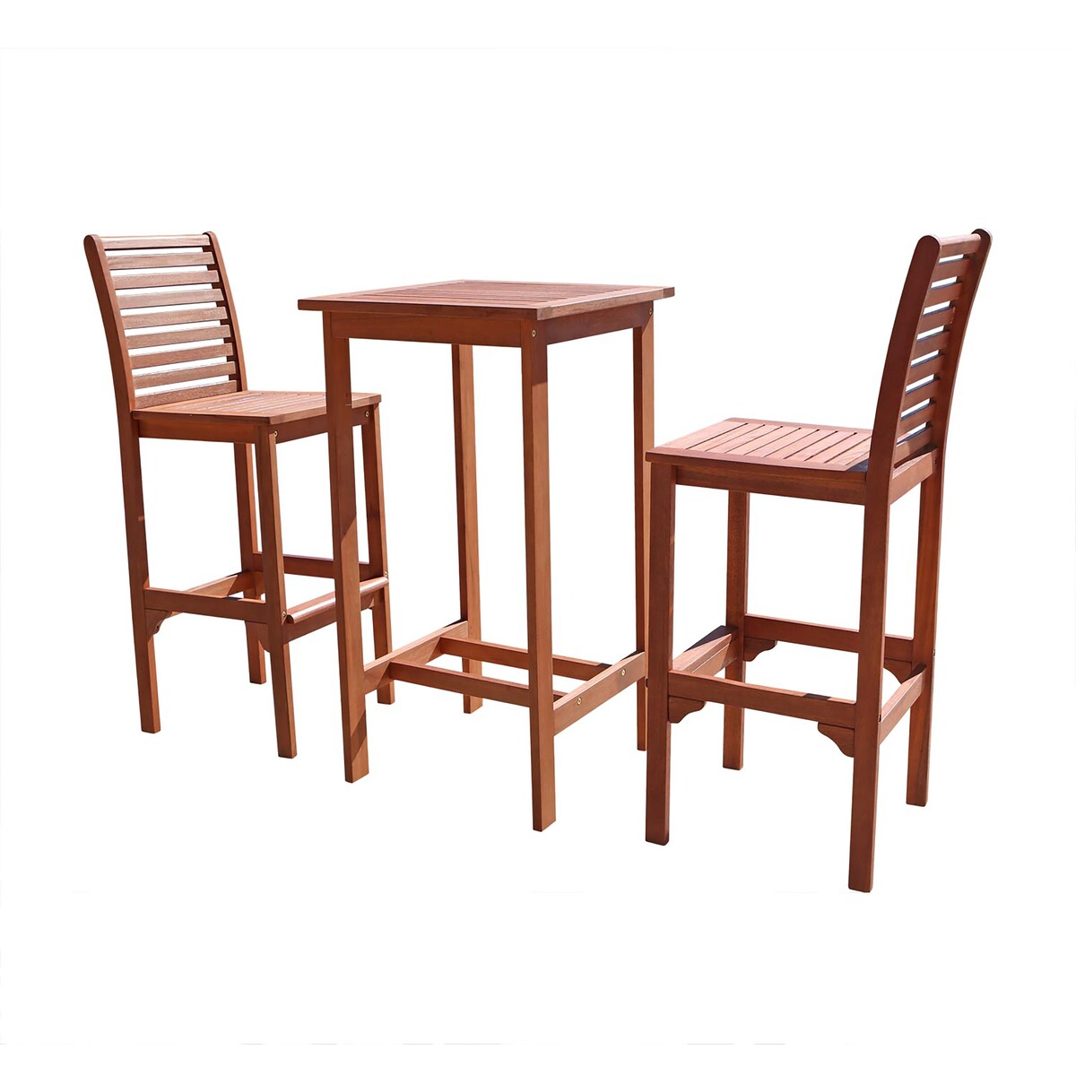 Ensemble de salle à manger avec table de bar et chaises en bois Emilio
