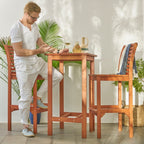 Ensemble de salle à manger avec table de bar et chaises en bois Emilio