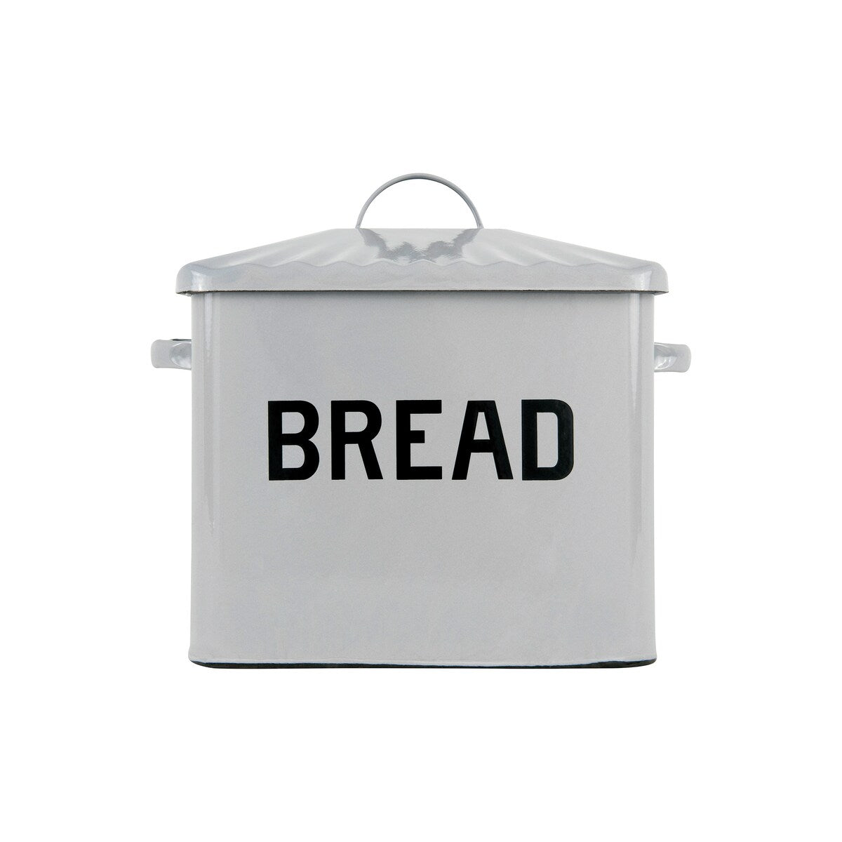 Boîte à pain en métal émaillé avec message sur le pain