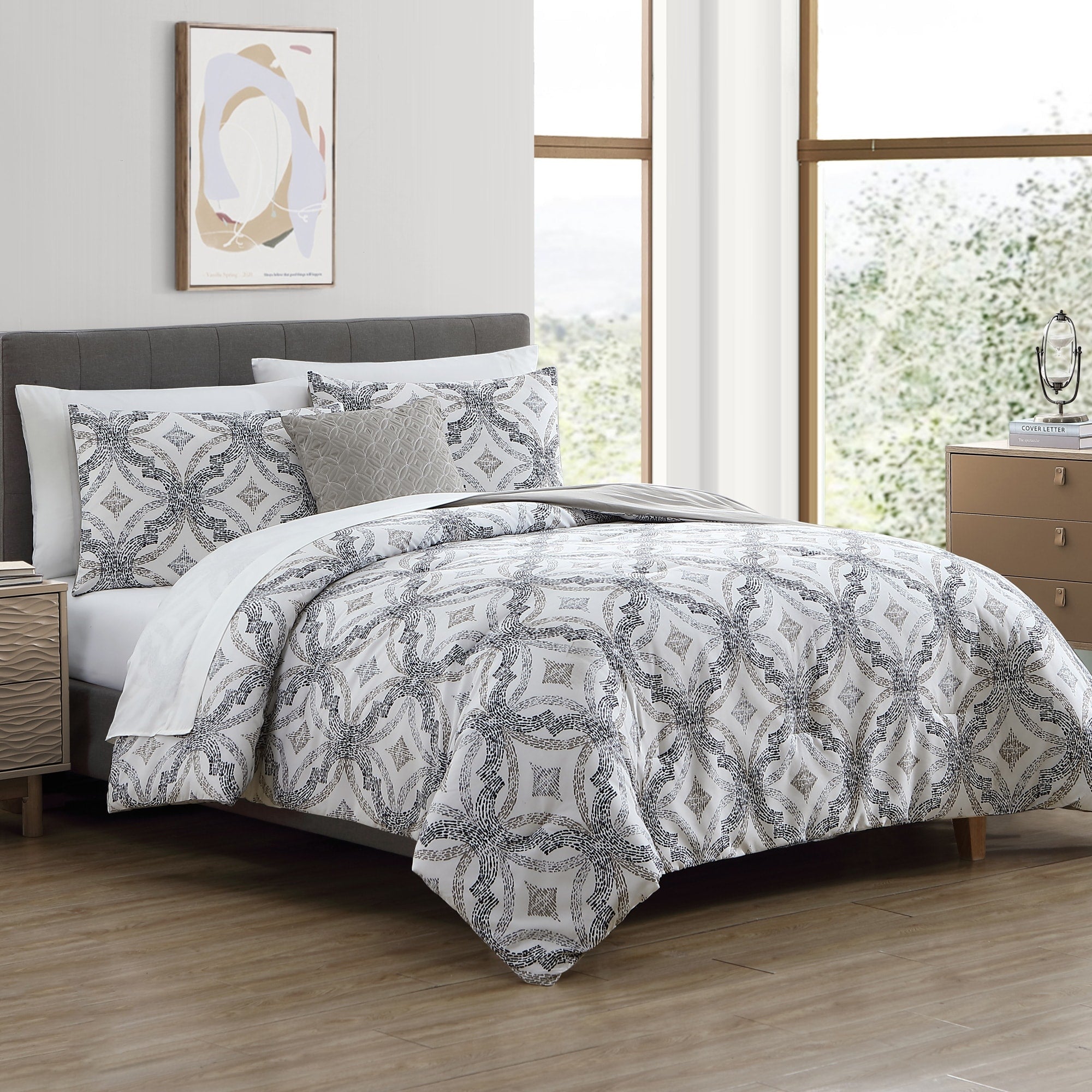 Parure de lit complète imprimée 8 pièces Modern Threads Capri