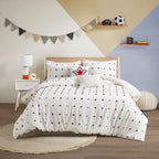 Parure de lit Ensley en coton jacquard à pompons par Intelligent Design Kids