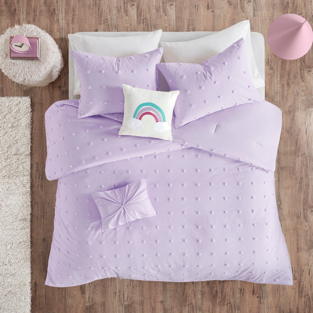 Parure de lit Ensley en coton jacquard à pompons par Intelligent Design Kids