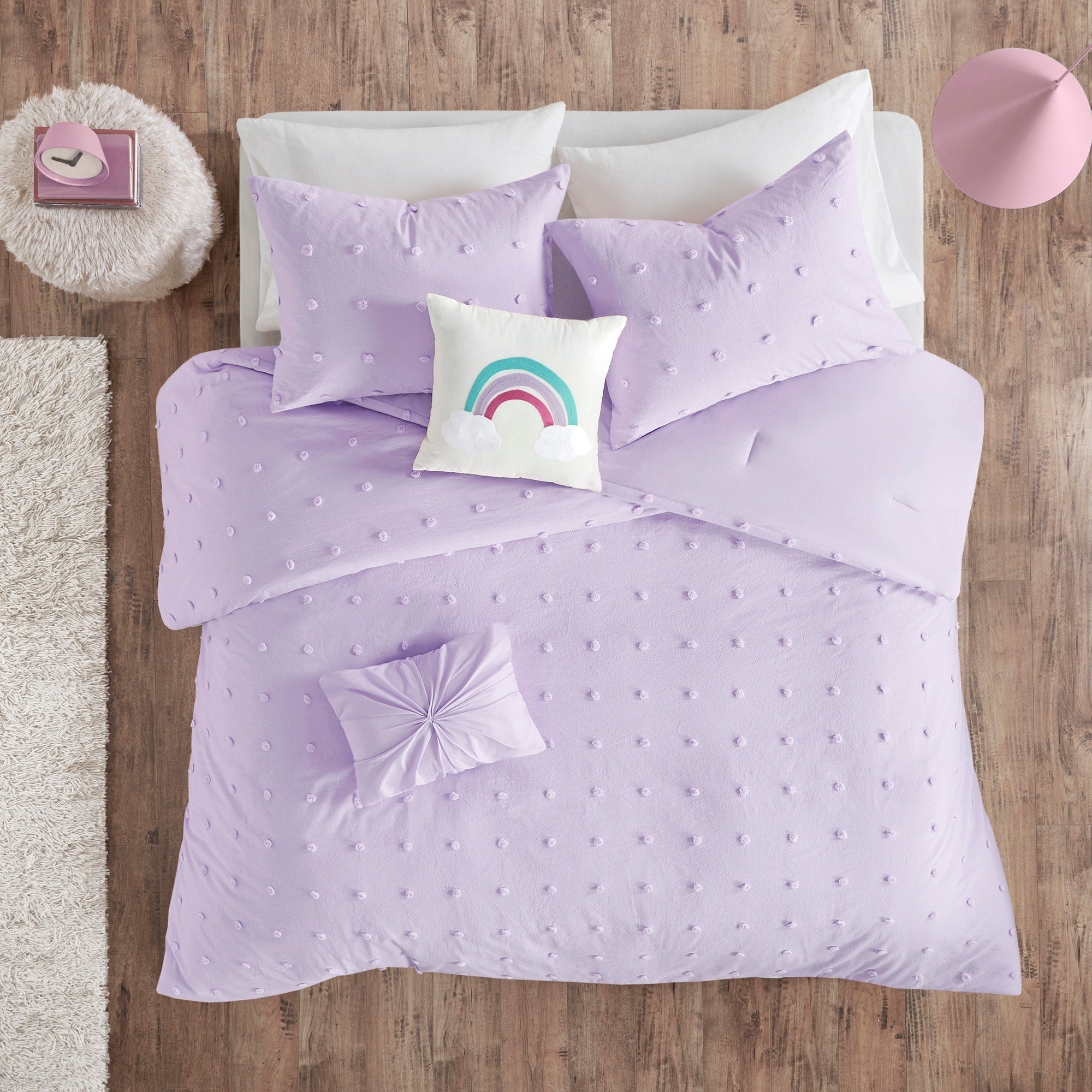 Parure de lit Ensley en coton jacquard à pompons par Intelligent Design Kids