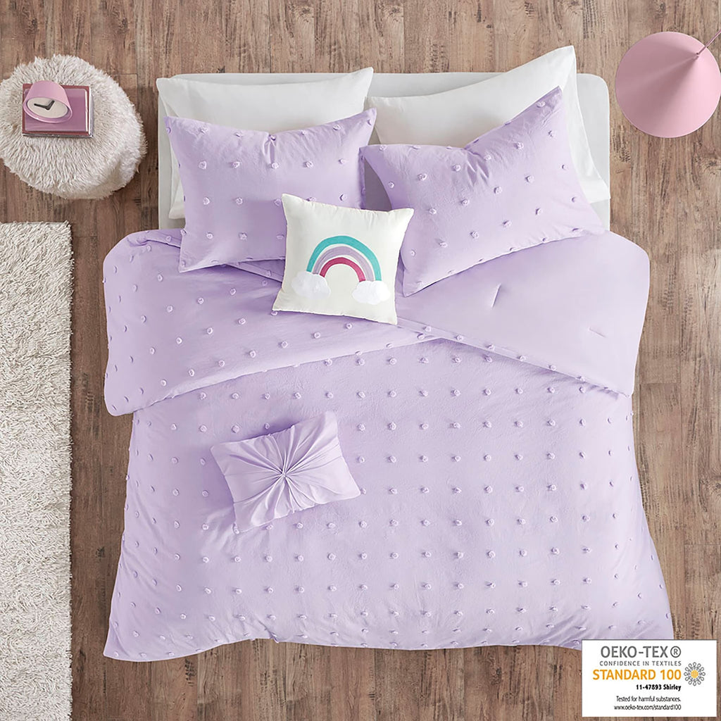 Parure de lit Ensley en coton jacquard à pompons par Intelligent Design Kids