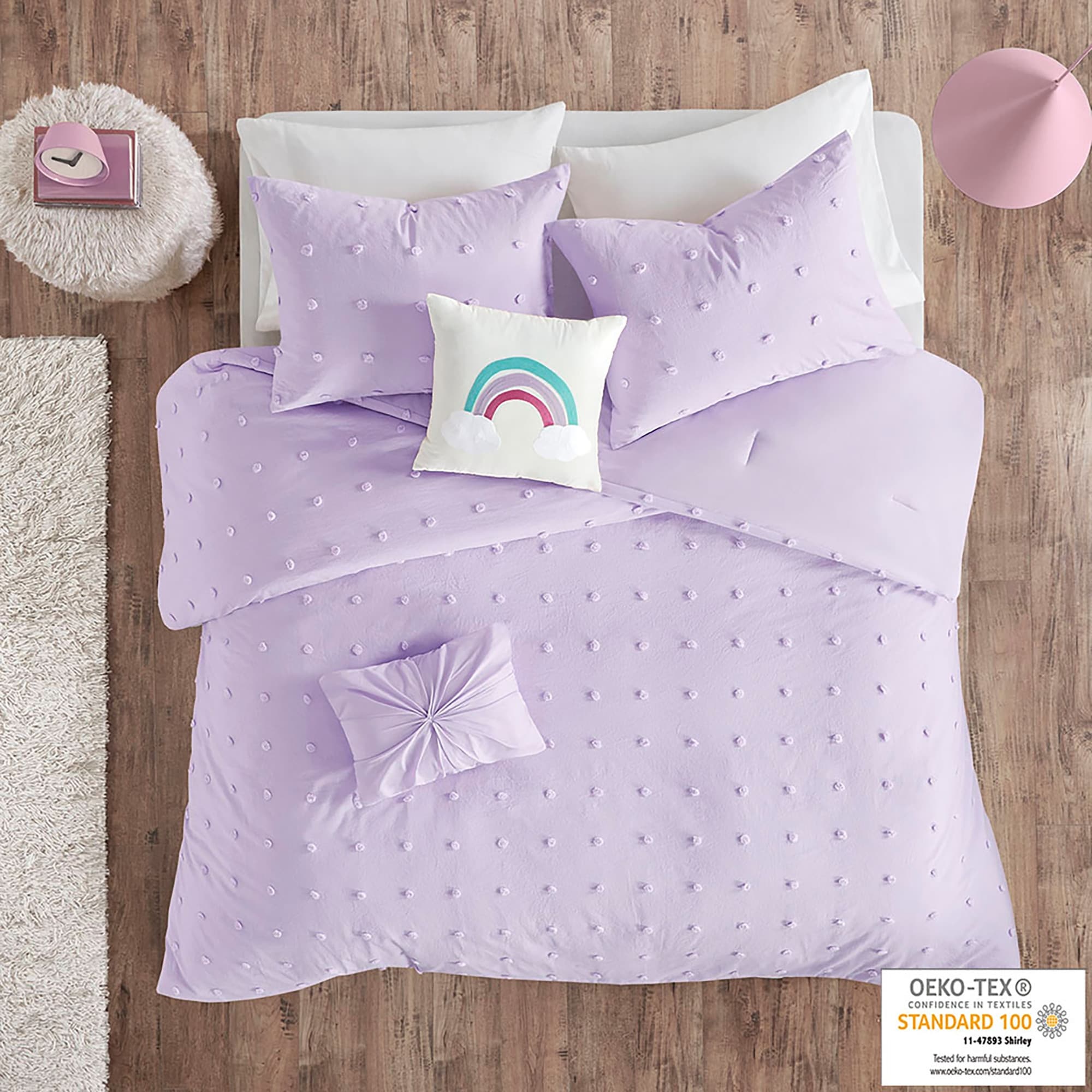 Parure de lit Ensley en coton jacquard à pompons par Intelligent Design Kids