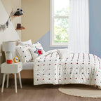 Parure de lit Ensley en coton jacquard à pompons par Intelligent Design Kids
