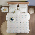 Parure de lit Ensley en coton jacquard à pompons par Intelligent Design Kids