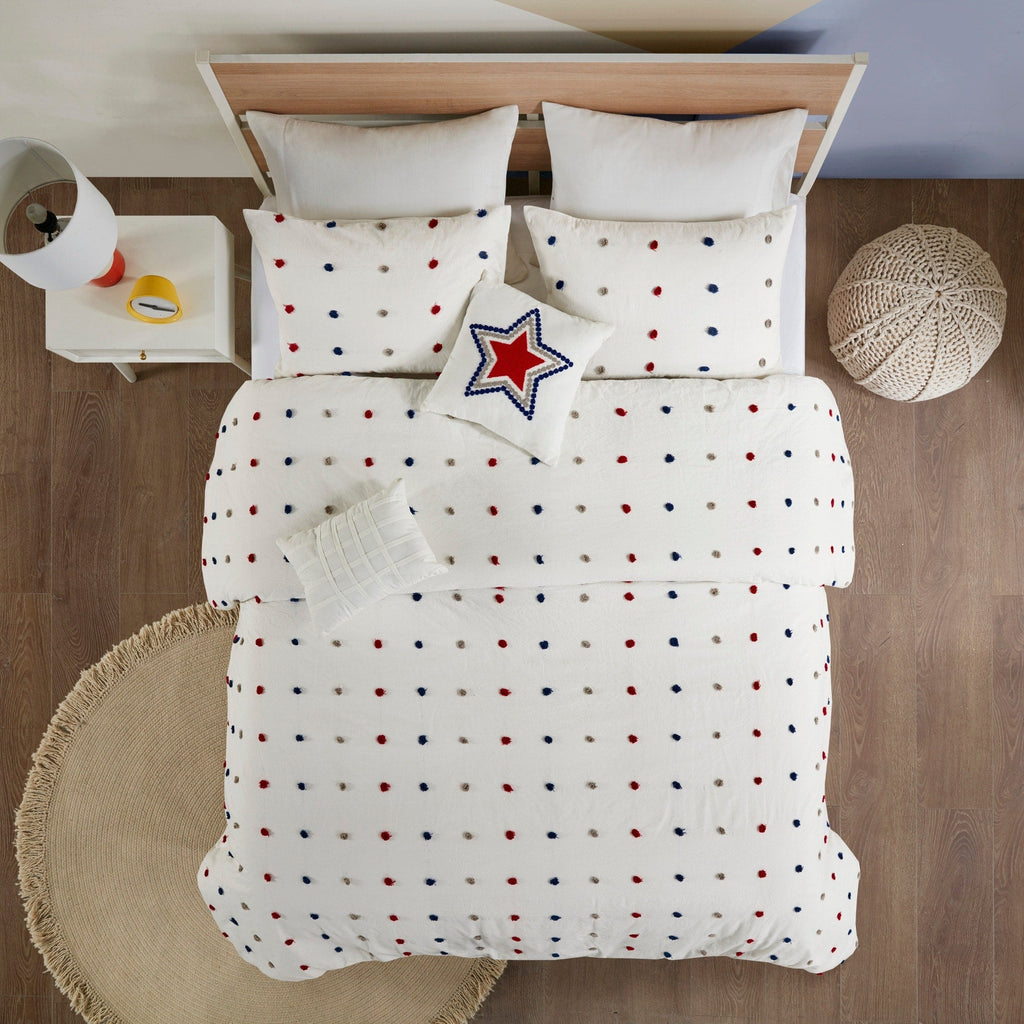 Parure de lit Ensley en coton jacquard à pompons par Intelligent Design Kids
