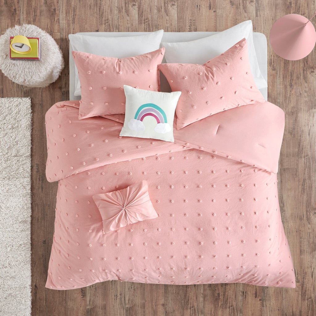 Parure de lit Ensley en coton jacquard à pompons par Intelligent Design Kids
