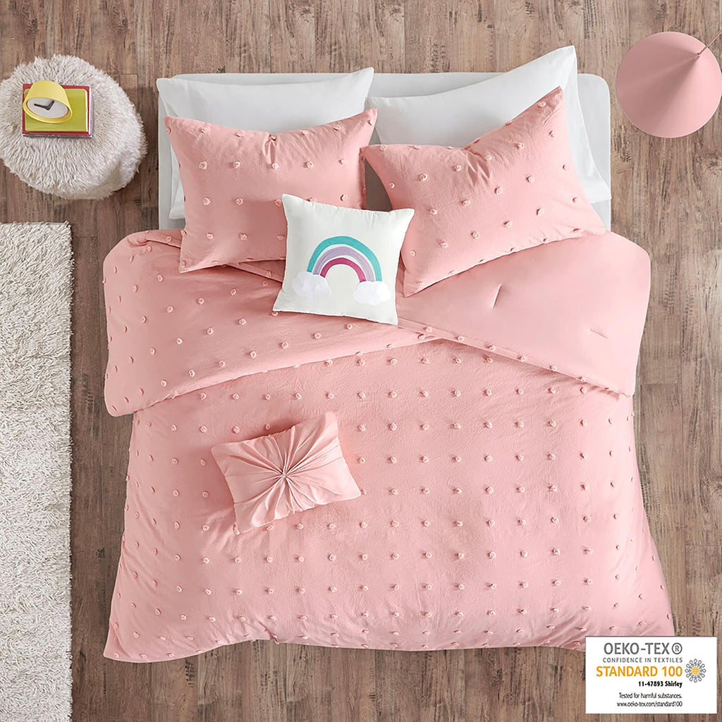 Parure de lit Ensley en coton jacquard à pompons par Intelligent Design Kids