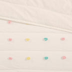 Parure de lit en jacquard de coton à pompons Ensley pour enfants au design intelligent avec coussins décoratifs