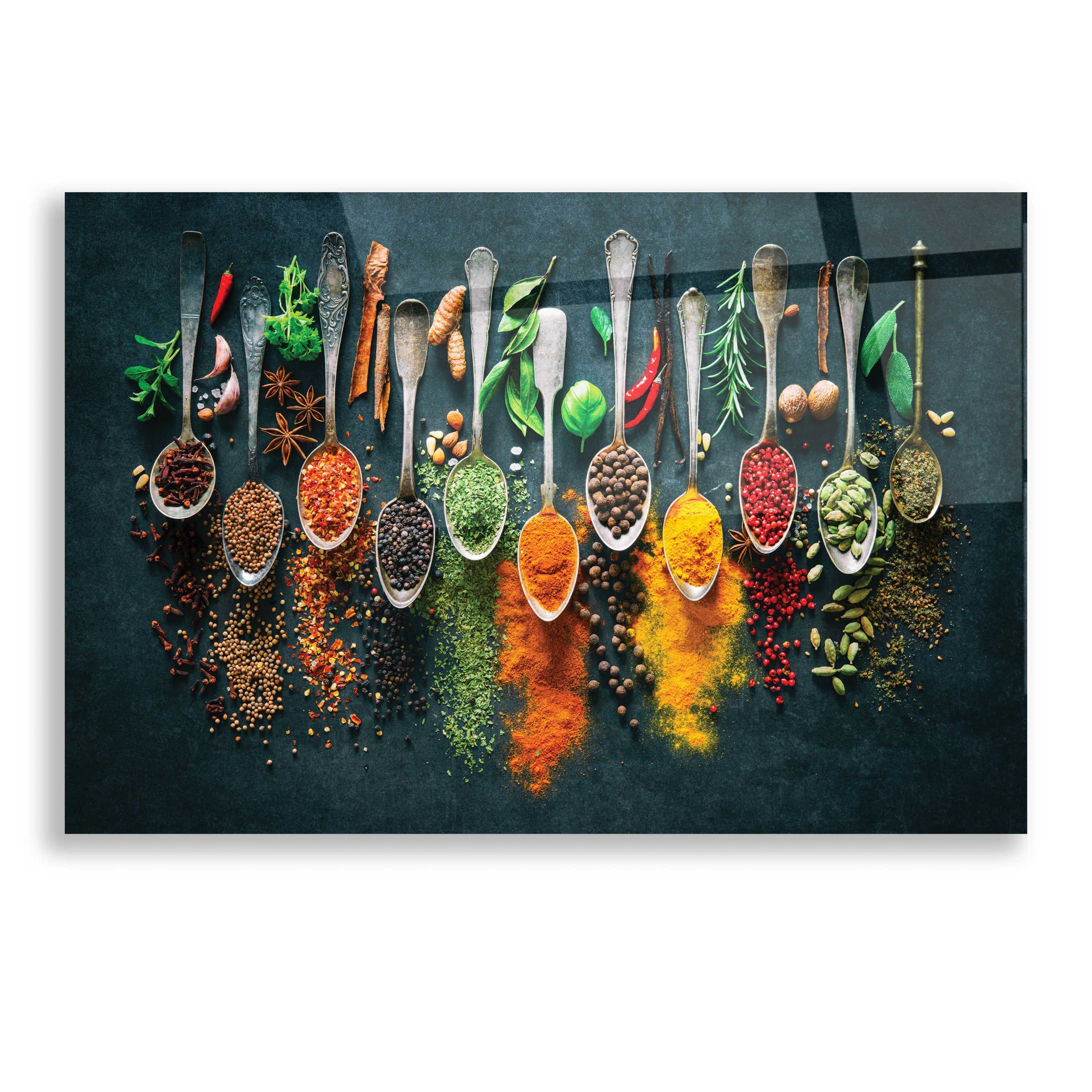 Epic Art « Épices colorées », œuvre d'art murale en verre acrylique