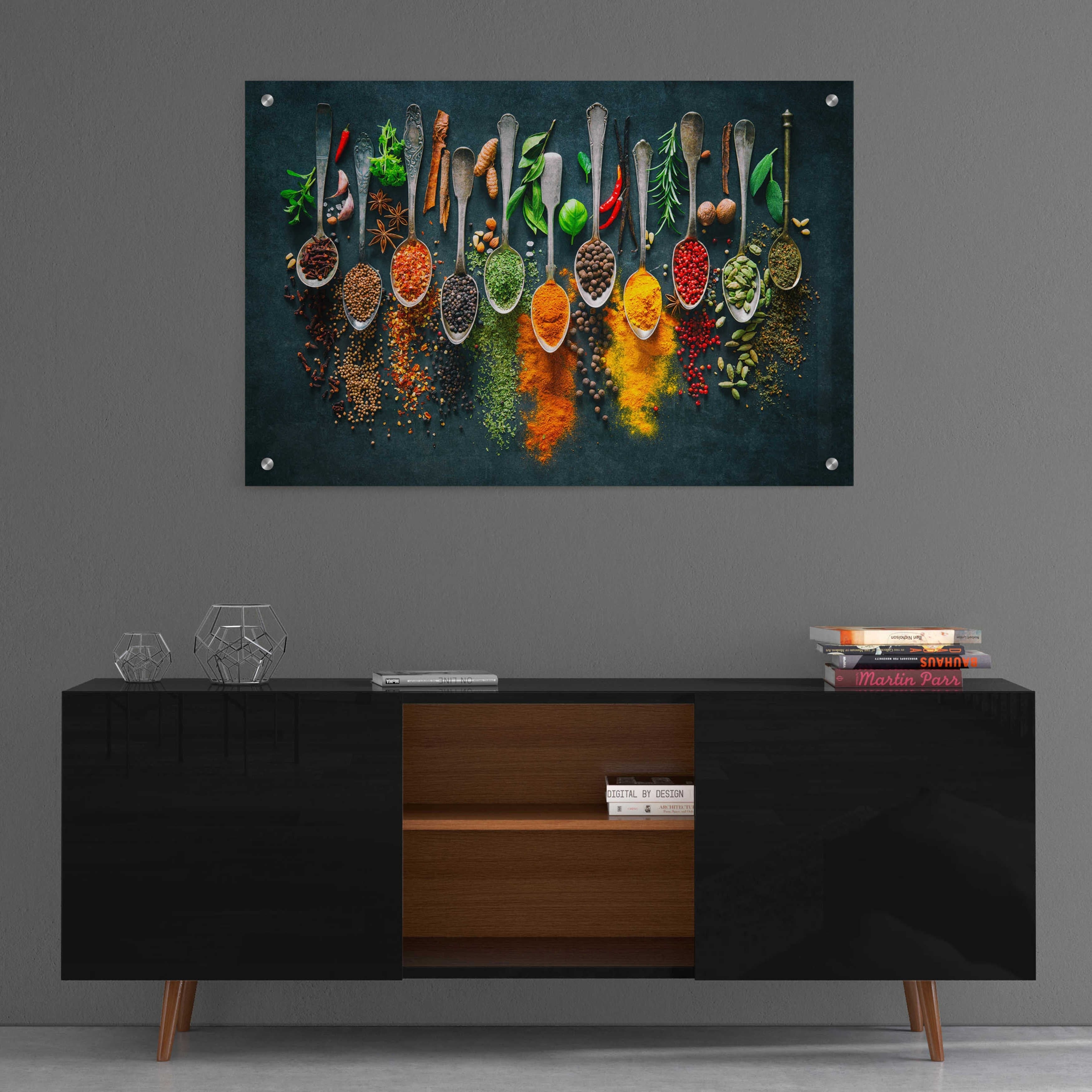 Epic Art « Épices colorées », œuvre d'art murale en verre acrylique