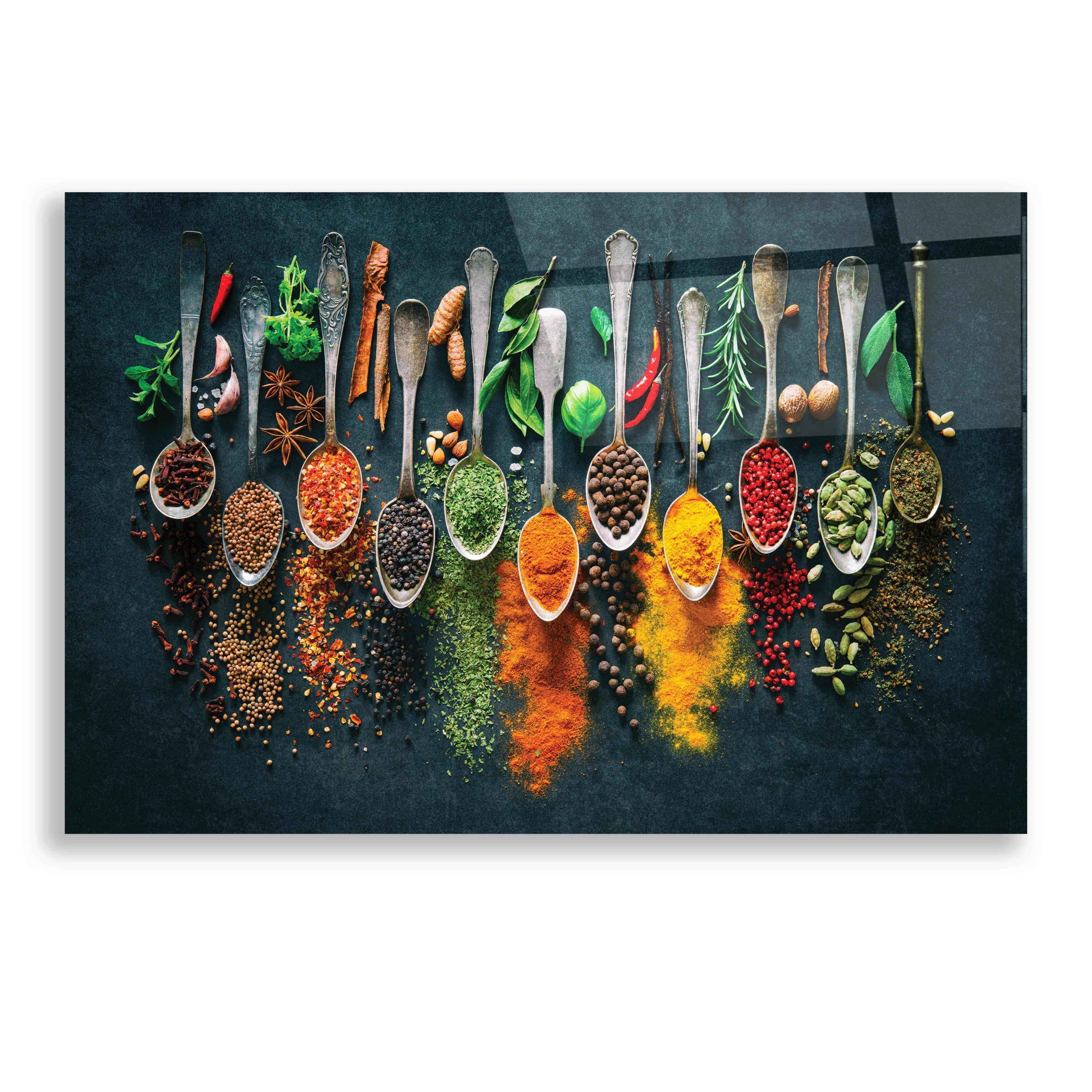 Epic Art « Épices colorées », œuvre d'art murale en verre acrylique