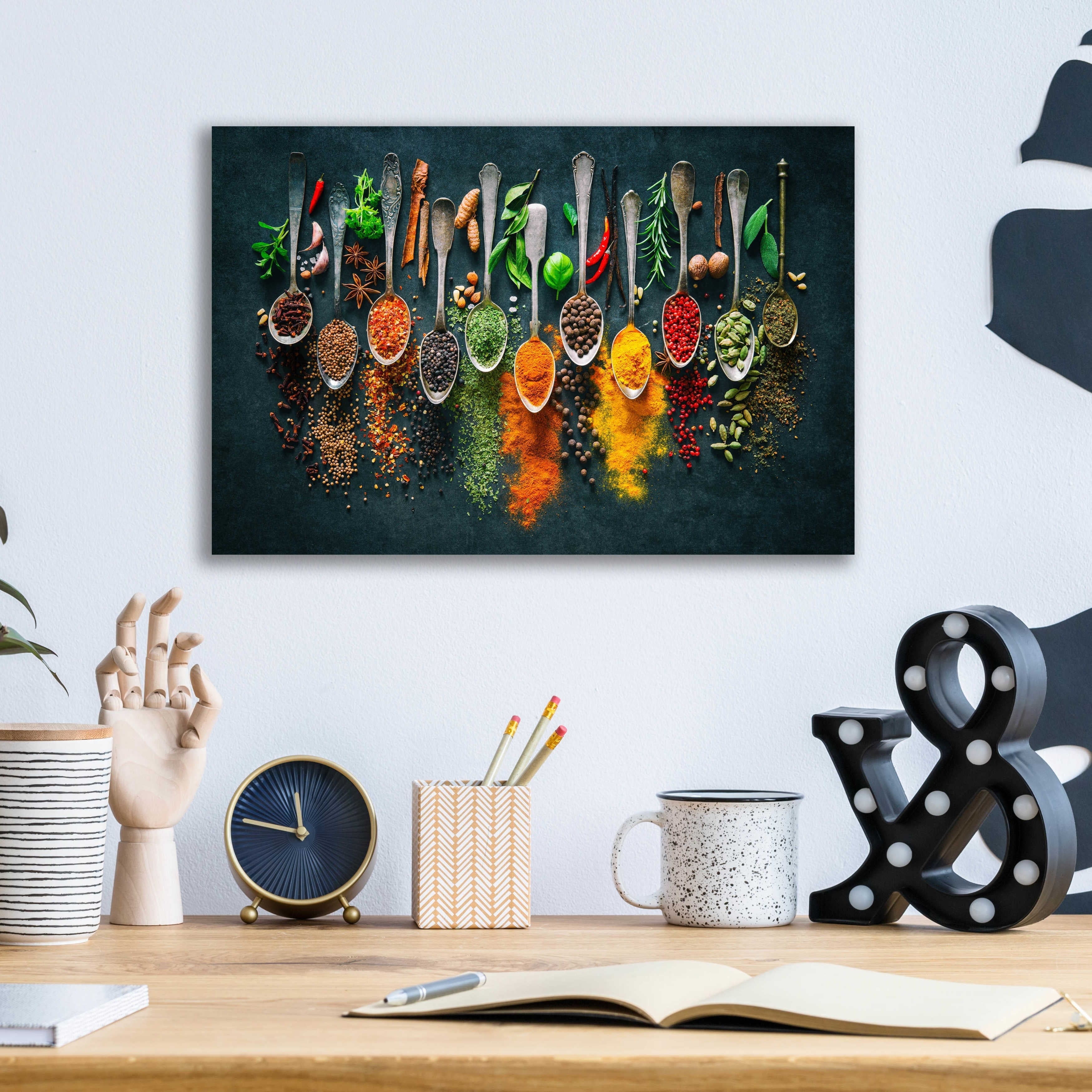 Epic Art « Épices colorées », œuvre d'art murale en verre acrylique