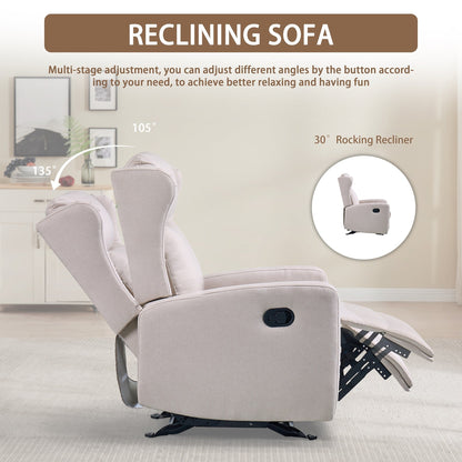 Fauteuil inclinable à bascule ergonomique pivotant à 360° en tissu avec support lombaire