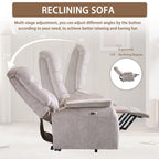 Fauteuil inclinable électrique ergonomique en velours avec télécommande et repose-pieds extensible