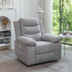 Fauteuil inclinable électrique ergonomique en velours avec massage par vibration à 8 points, chauffage et poche latérale