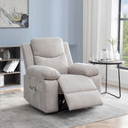 Fauteuil inclinable électrique ergonomique en velours avec massage par vibration à 8 points, chauffage et poche latérale