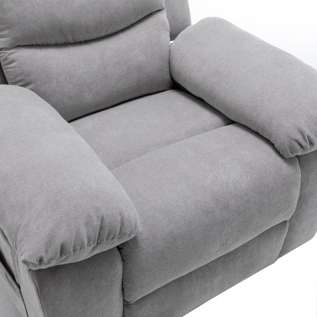 Fauteuil inclinable électrique ergonomique en velours avec massage par vibration à 8 points, chauffage et poche latérale